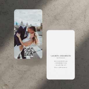 Minimalist QR Code Photo Modern Networking Business Card