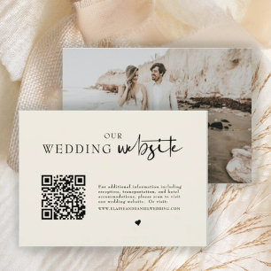 Minimalist QR Code Photo Wedding Details  Enclosur Enclosure Card
