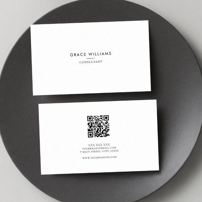 Minimalist QR Code Professional Business Card (Creator Uploaded)