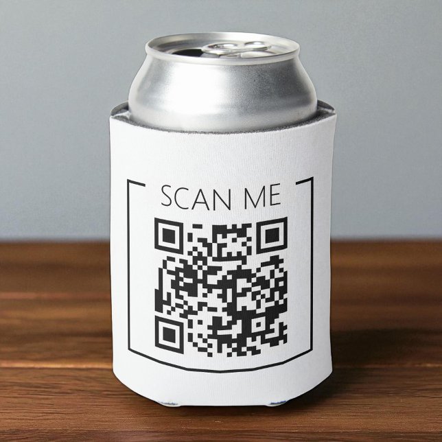 Minimalist QR Code Scan Me Business Can Cooler (Creator Uploaded)