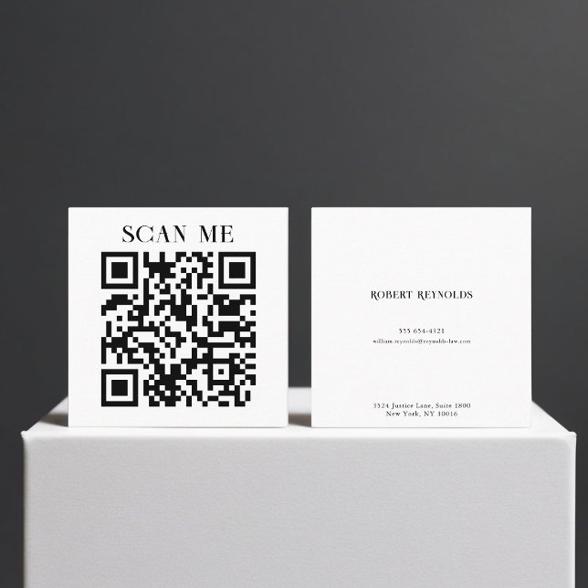 Minimalist QR-code Scan Me Business Card (Creator Uploaded)