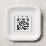 Minimalist QR Code Scan Me Business Paper Plate<br><div class="desc">Serve up style and strategy with these minimalist QR code paper plates featuring a clean “Scan Me” design. Perfect for business events,  pop-ups,  product launches,  or food sampling—these plates double as branding tools,  letting customers scan for menus,  contact info,  or promotions while they snack. Functional,  modern,  and eye-catching.</div>