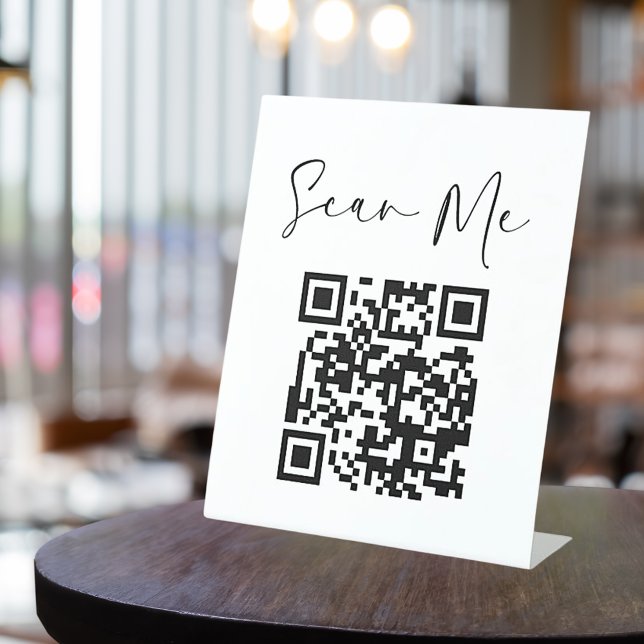 Minimalist QR Code Scan Me Business Pedestal Sign (Creator Uploaded)