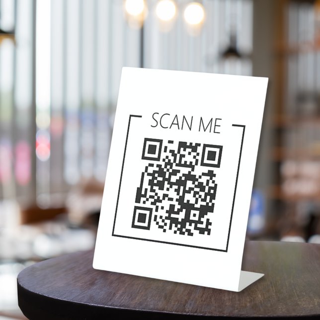 Minimalist QR Code Scan Me Business Pedestal Sign (Creator Uploaded)