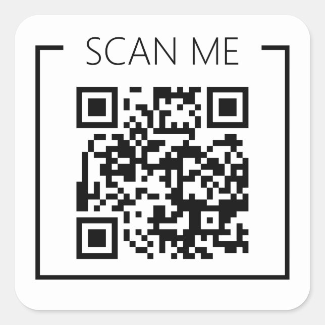 Minimalist QR Code Scan Me Business Square Sticker (Front)