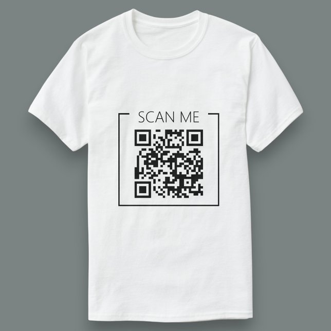 Minimalist QR Code Scan Me Business T-Shirt (Creator Uploaded)
