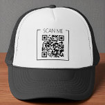 Minimalist QR Code Scan Me Business Trucker Hat<br><div class="desc">Promote your brand on the go with this minimalist QR code trucker hat,  featuring a sleek “Scan Me” design. Perfect for markets,  expos,  pop-up shops,  or delivery teams—this hat combines modern tech with casual style,  letting customers scan and connect with ease. Clean,  eye-catching,  and functional for everyday business wear.</div>