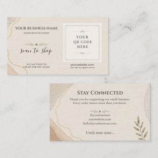Minimalist QR Code Small Business Branding Card