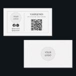 Minimalist QR Code Social Icon Logo Business Card<br><div class="desc">Introducing a Minimalist QR Code Social Icon Logo Business Card, where modern design meets professional simplicity. This sleek white template elegantly integrates QR code technology and essential social media icons, reflecting a contemporary approach to networking. The clean lines and minimalist aesthetic convey professionalism, while the inclusion of a QR code...</div>