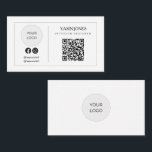 Minimalist QR Code Social Icon Logo Business Card<br><div class="desc">Introducing a Minimalist QR Code Social Icon Logo Business Card, where modern design meets professional simplicity. This sleek white template elegantly integrates QR code technology and essential social media icons, reflecting a contemporary approach to networking. The clean lines and minimalist aesthetic convey professionalism, while the inclusion of a QR code...</div>
