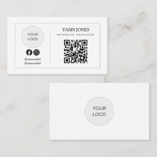 Minimalist QR Code Social Icon Logo Business Card
