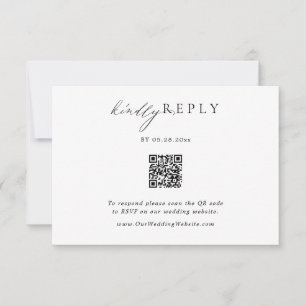 Minimalist QR Code Wedding RSVP Online Reponse Card