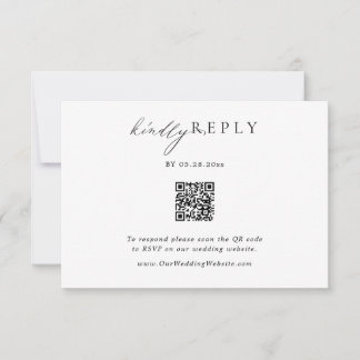 Minimalist QR Code Wedding RSVP Online Reponse Card