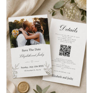 Minimalist QR code wedding Save The Date