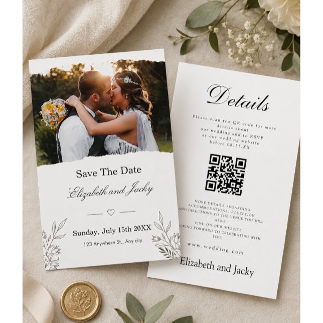 Minimalist QR code wedding Save The Date (Creator Uploaded)