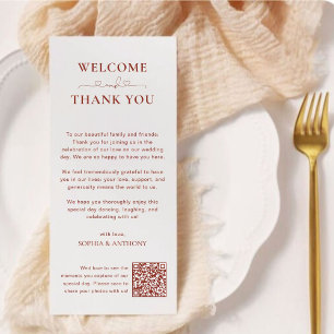 Minimalist QR Code Wedding Thank You Card