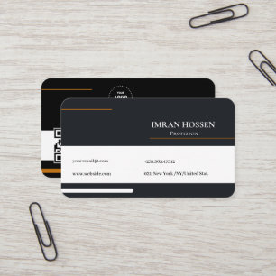 Minimalist qr cood business card