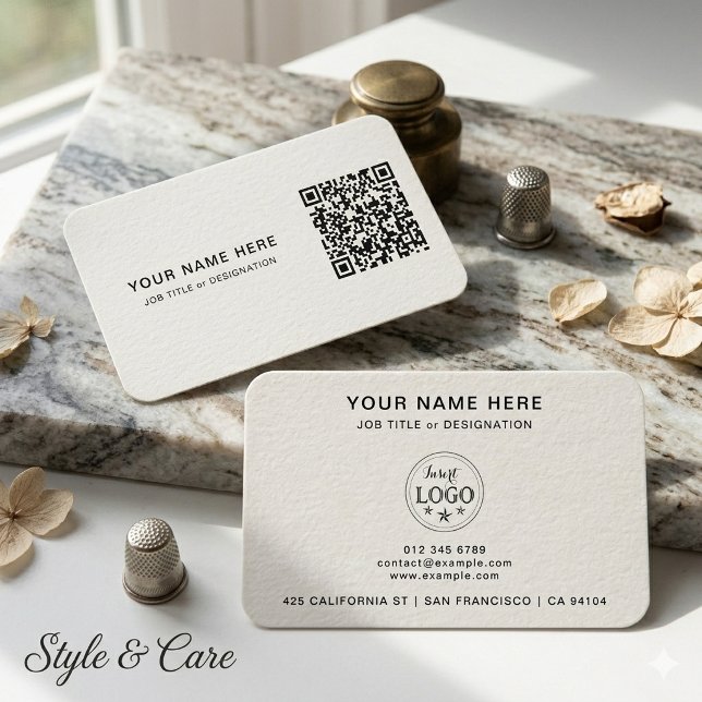 Minimalist QR & Logo Rounded Business Card (Minimalist QR & Logo Rounded Business Card)