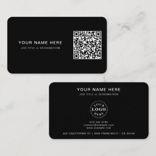 Minimalist QR & Logo Rounded Business Card