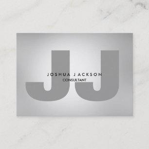 Minimalist Quality Grey Monogram Trendy Modern Business Card