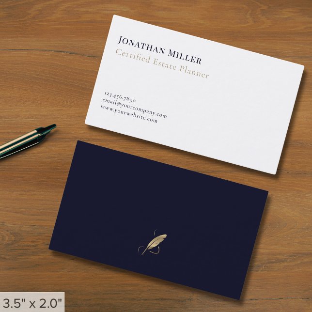 Minimalist Quill Logo Business Card (Creator Uploaded)