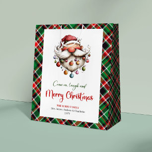 Minimalist Quirky Santa Watercolor Christmas Bag