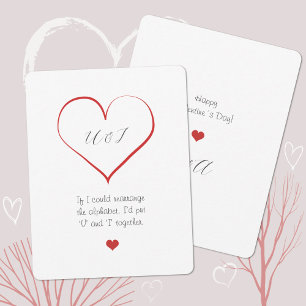 Minimalist Quote Valentine's Day Heart  Holiday Card