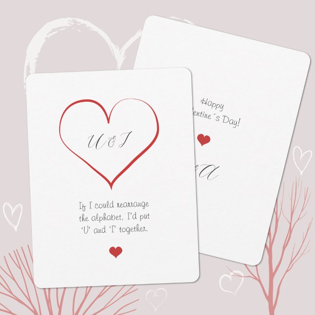 Minimalist Quote Valentine's Day Heart  Holiday Card (Minimalist Quote Valentine's Day Heart Holiday Card ©Susanne Sachers - Sunny Mind Design 🌞)