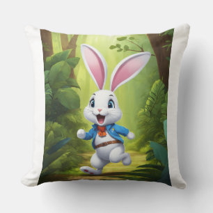 Minimalist Rabbit Logo Pillow Cover Cute Bunny H
