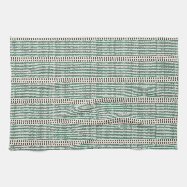 Minimalist raffia mesh lines strokes dashed muted  tea towel (Horizontal)