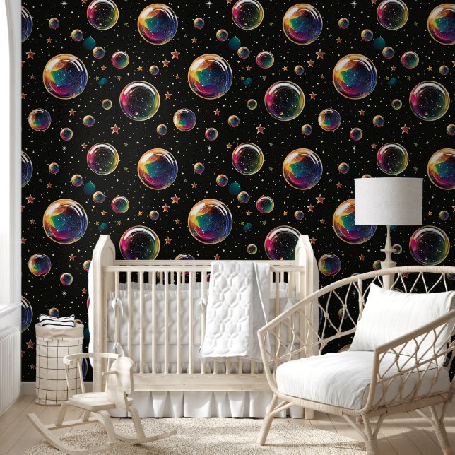 Minimalist Rainbow Bubbles Seamless Cute Patterns  Wallpaper (Kids)