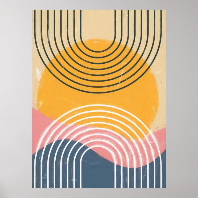 minimalist rainbow sun I Poster (Front)