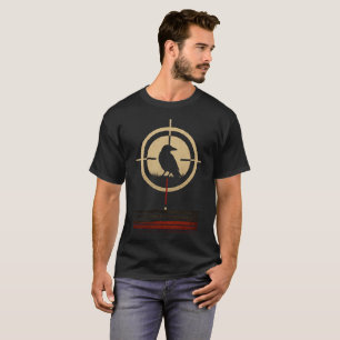 Minimalist Raven Target Graphic Dark Gothic Bird T-Shirt