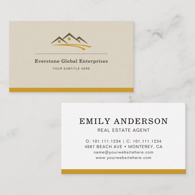 Minimalist Real Estate Agent Business Card (Front/Back)