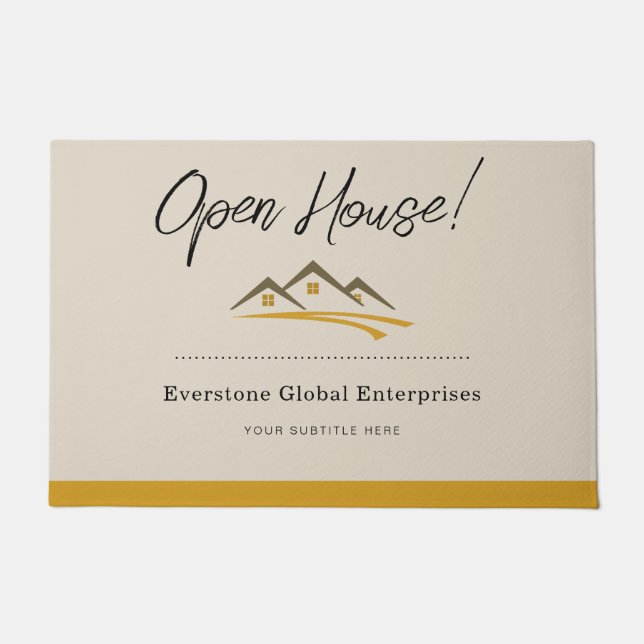 Minimalist Real Estate Agent Business Doormat (Front)