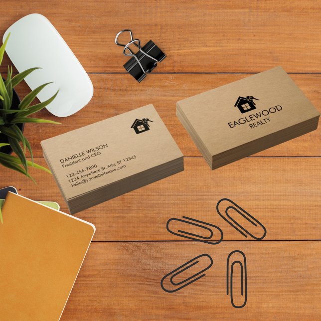 Minimalist Real Estate Kraft Business Card (Minimalist Real Estate Kraft Business Card)