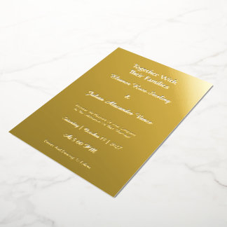 Minimalist Real Gold Foil Elegant wedding