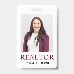 Minimalist Realtor Photo Badge ID Card