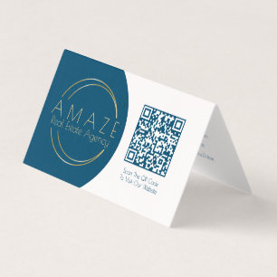 Minimalist Realtor QR Code Folded Business Card