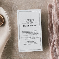 Minimalist Recipe Request