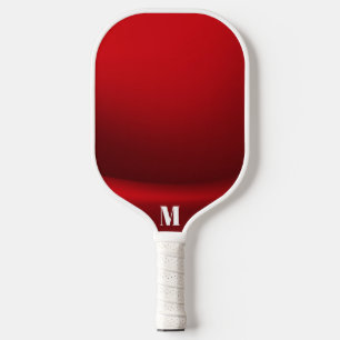 Minimalist Red and White Modern Monogram  Pickleball Paddle