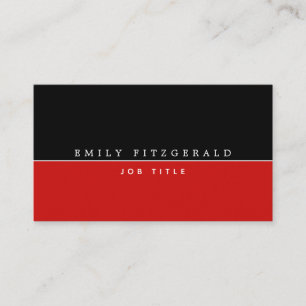 Minimalist Red & Black/White Typography Business Card