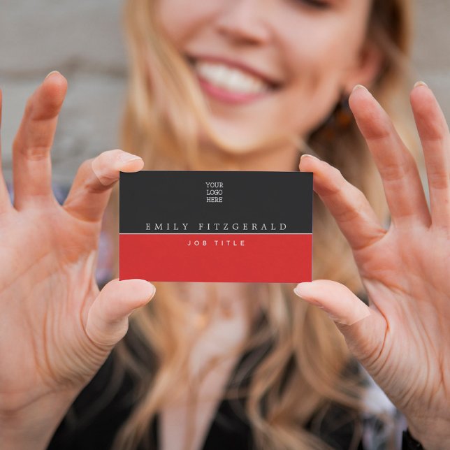 Minimalist Red & Black/White Typography/Logo Business Card (Creator Uploaded)
