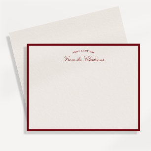 Minimalist Red Border Christmas Note Card