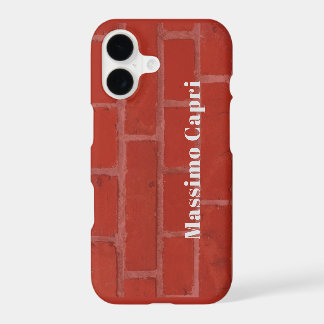 Minimalist Red Bricks Elegant Own Name Bold Text