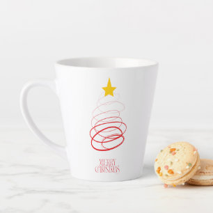 Minimalist Red Christmas Tree Mug – Merry Christma