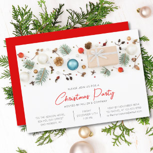 Minimalist Red Corporate Christmas Party Invitation