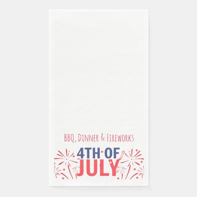 Minimalist Red Fireworks with Customisable Space Napkin (Front)