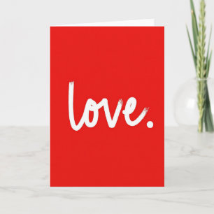 Minimalist Red Handwritten Love Card