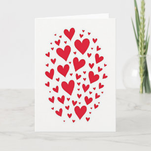 Minimalist Red Hearts Card